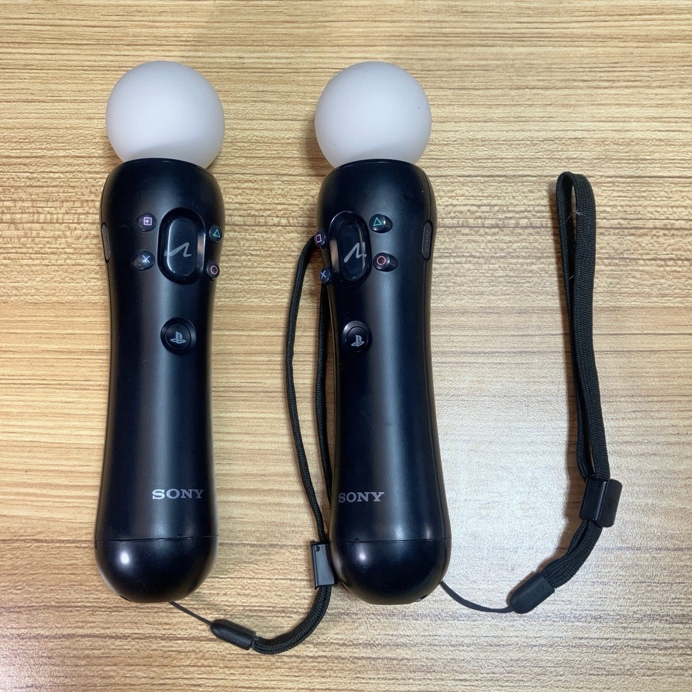 Lot of 2 Sony PlayStation 3 PS3 Move Motion Controllers Black CECH-ZCM1U